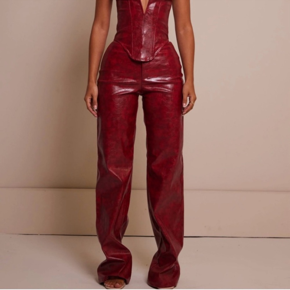 Marsthelabel Leather trousers color deep red